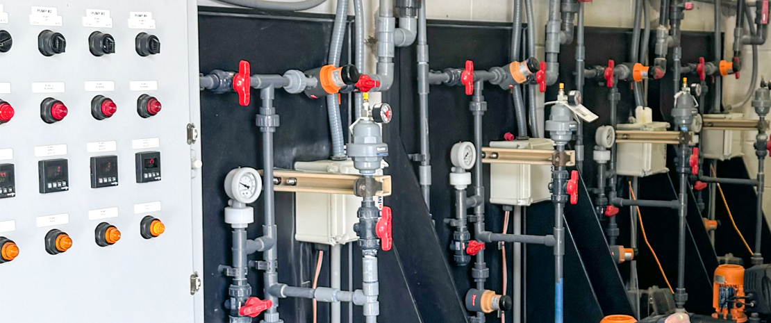 Blacoh test loop focused on valve and gauge